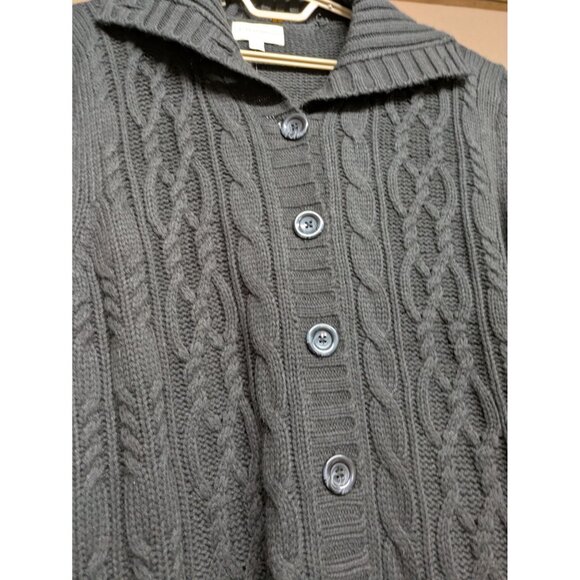St John's Bay Women's Black Cardigan Cable-Knit Sweater NWOT Size 3X - Picture 3 of 10